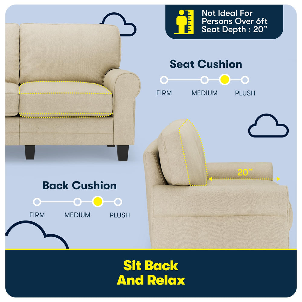 Serta Copenhagen Rolled Arm Sofa - From Where - 