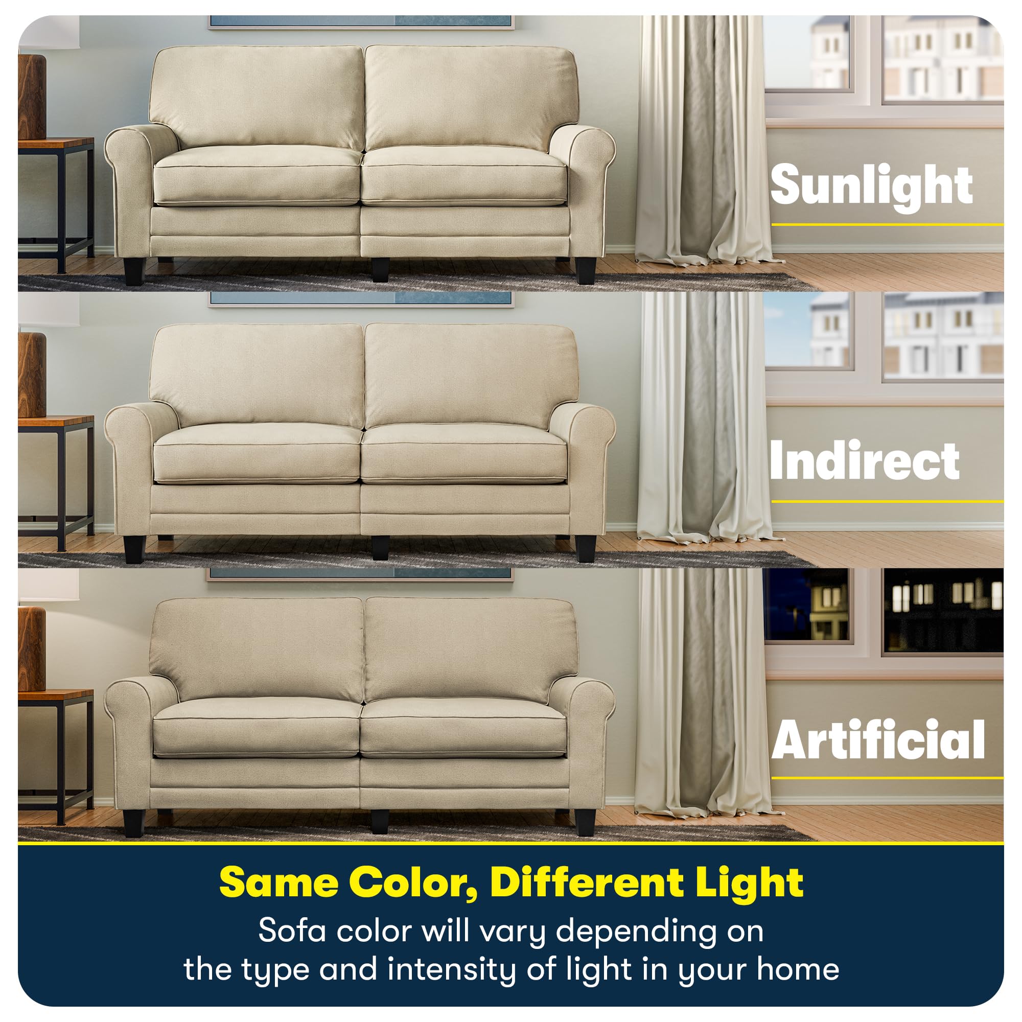 Serta Copenhagen Rolled Arm Sofa - From Where - 