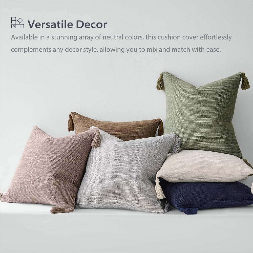 Set of 2 Light Beige Pillow Covers - From Where - 