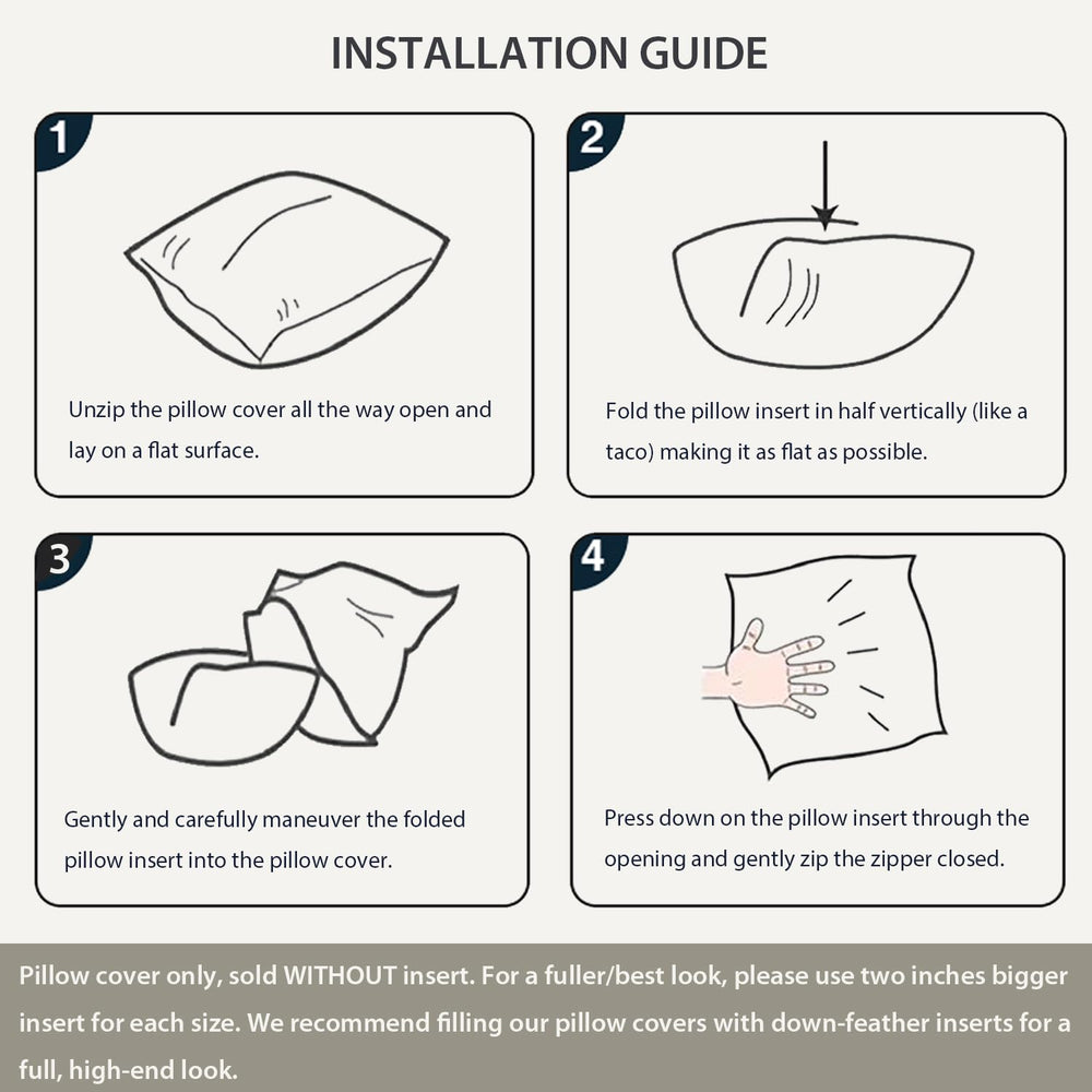 Set of 2 Light Beige Pillow Covers - From Where - 