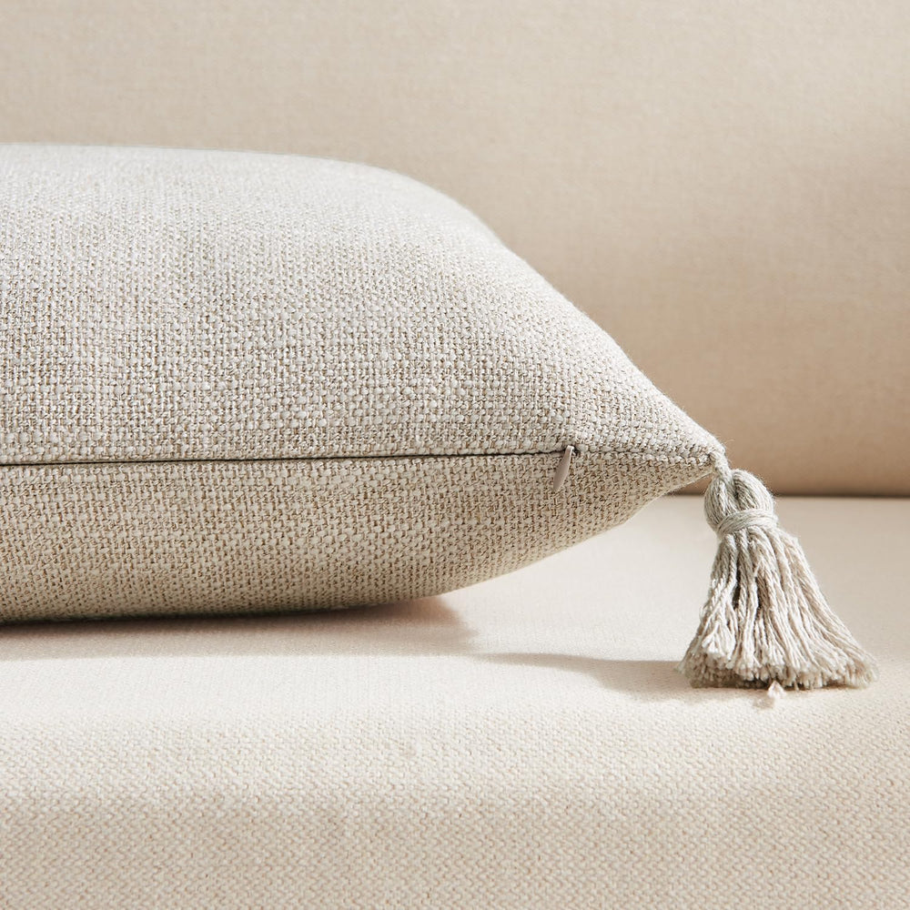 Set of 2 Light Beige Pillow Covers - From Where - 