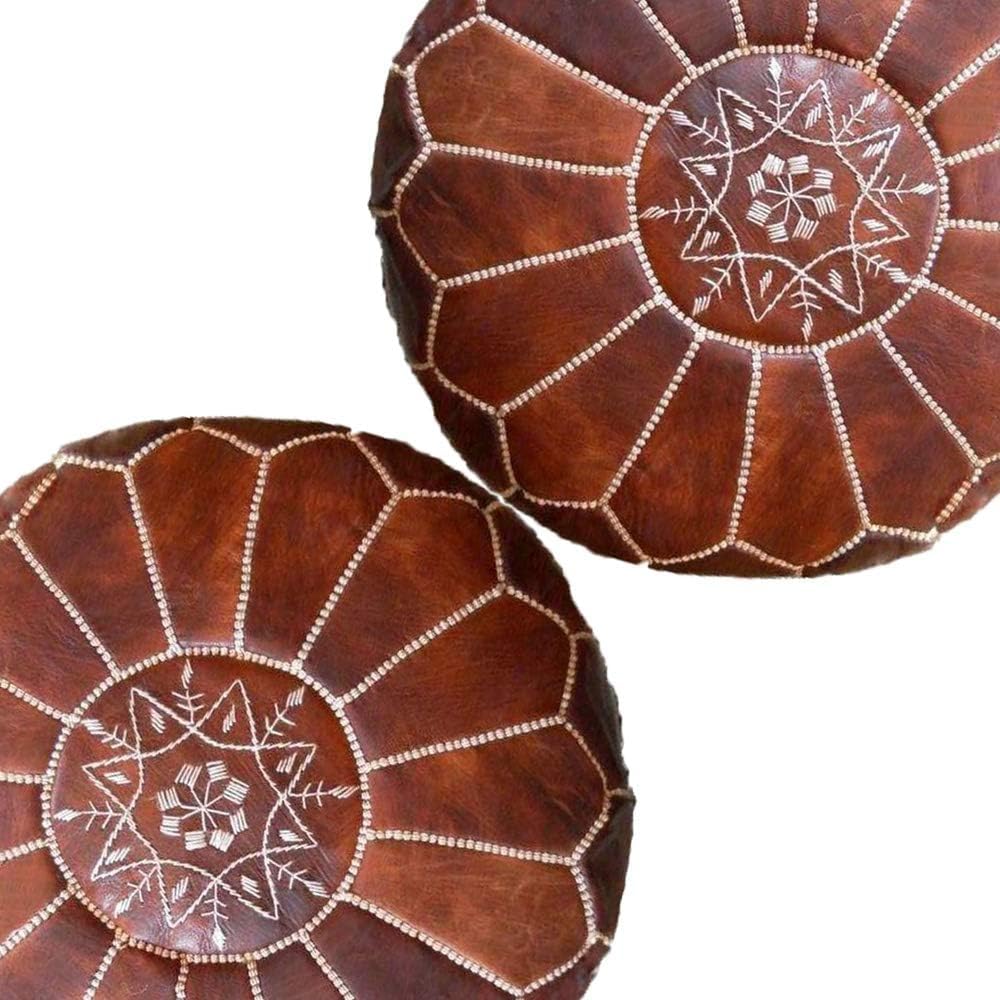 Set of 2 Moroccan Poufs Ottoman - From Where - 