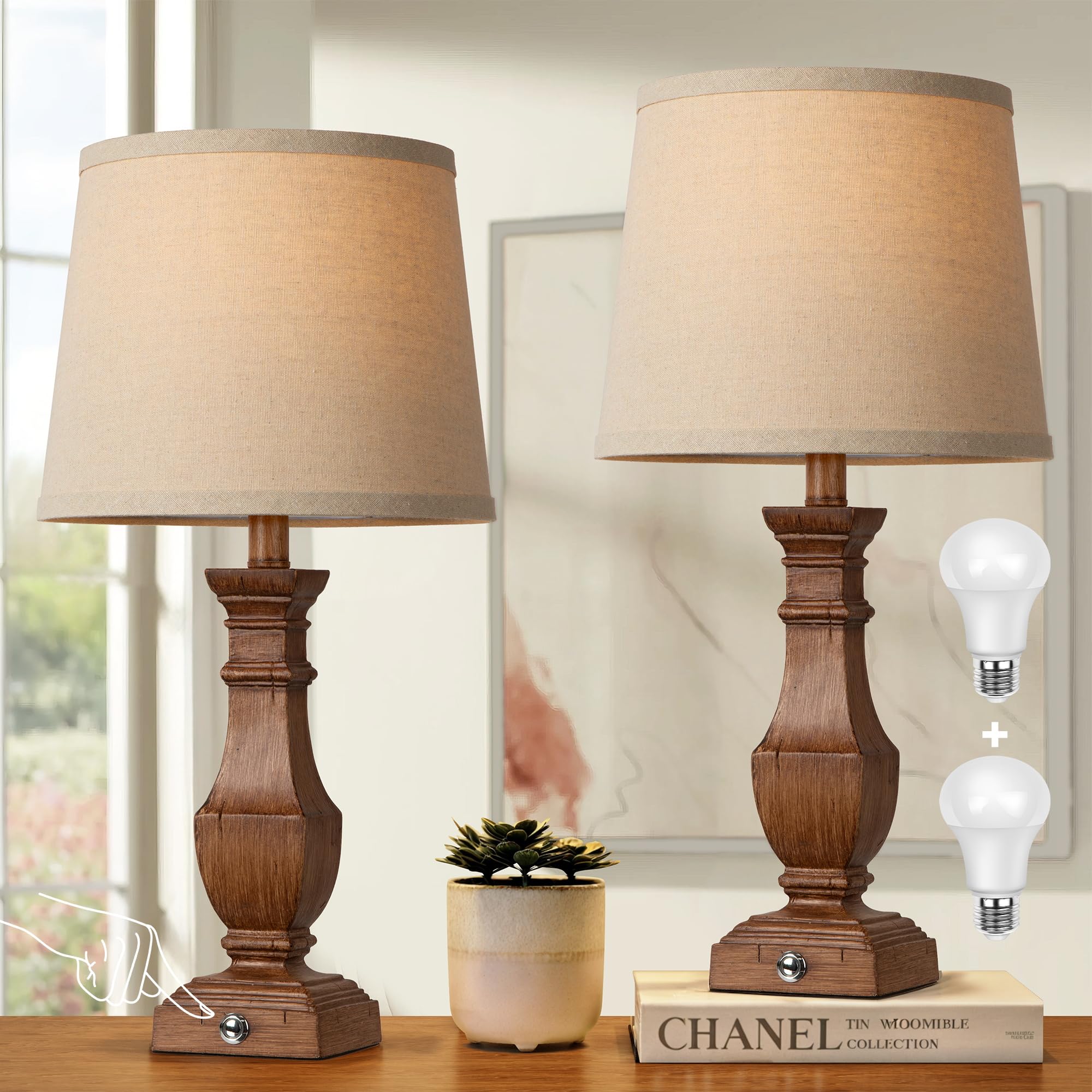 Set of 2 Rustic Farmhouse Table Lamp - From Where Finds - 