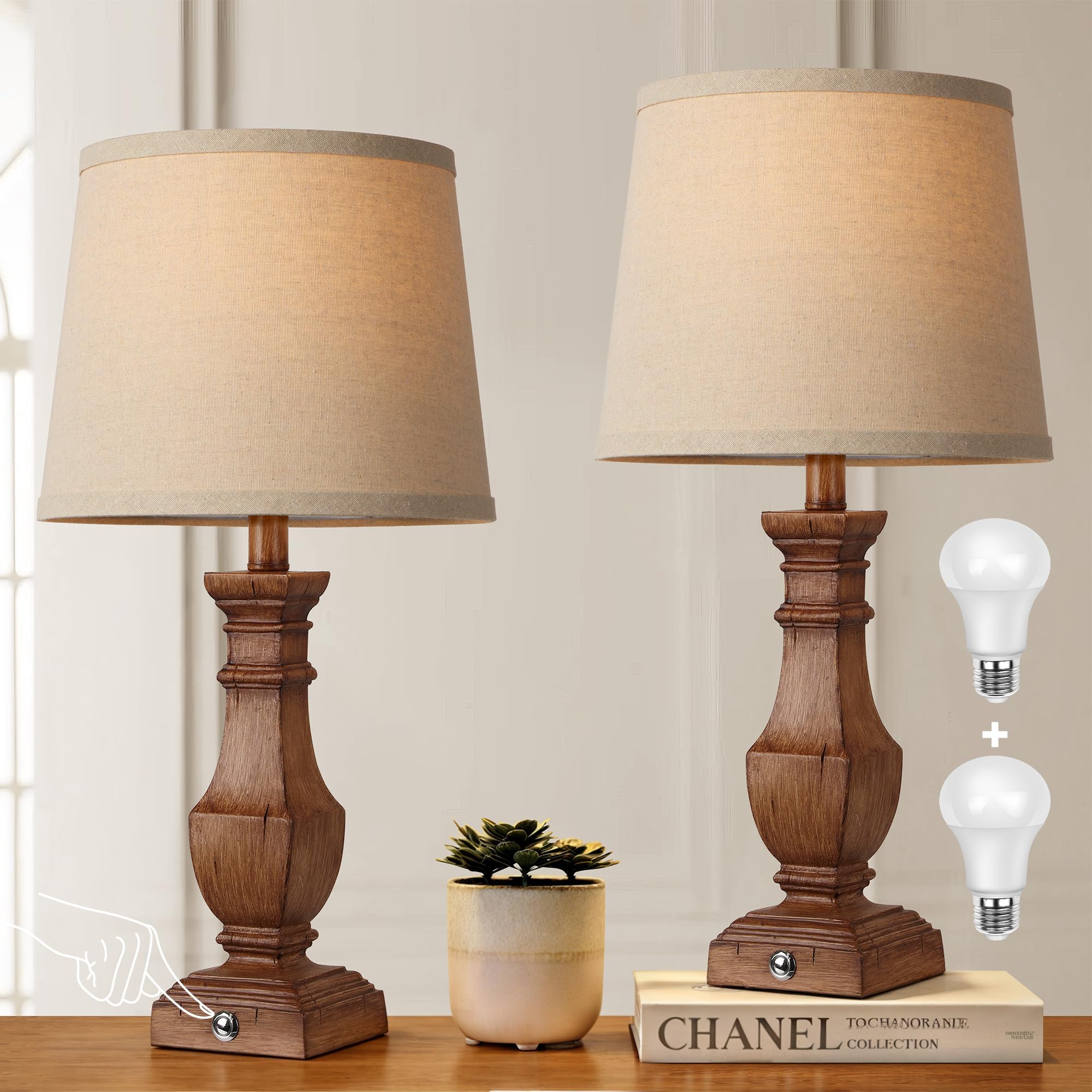 Set of 2 Rustic Farmhouse Table Lamp - From Where Finds - 