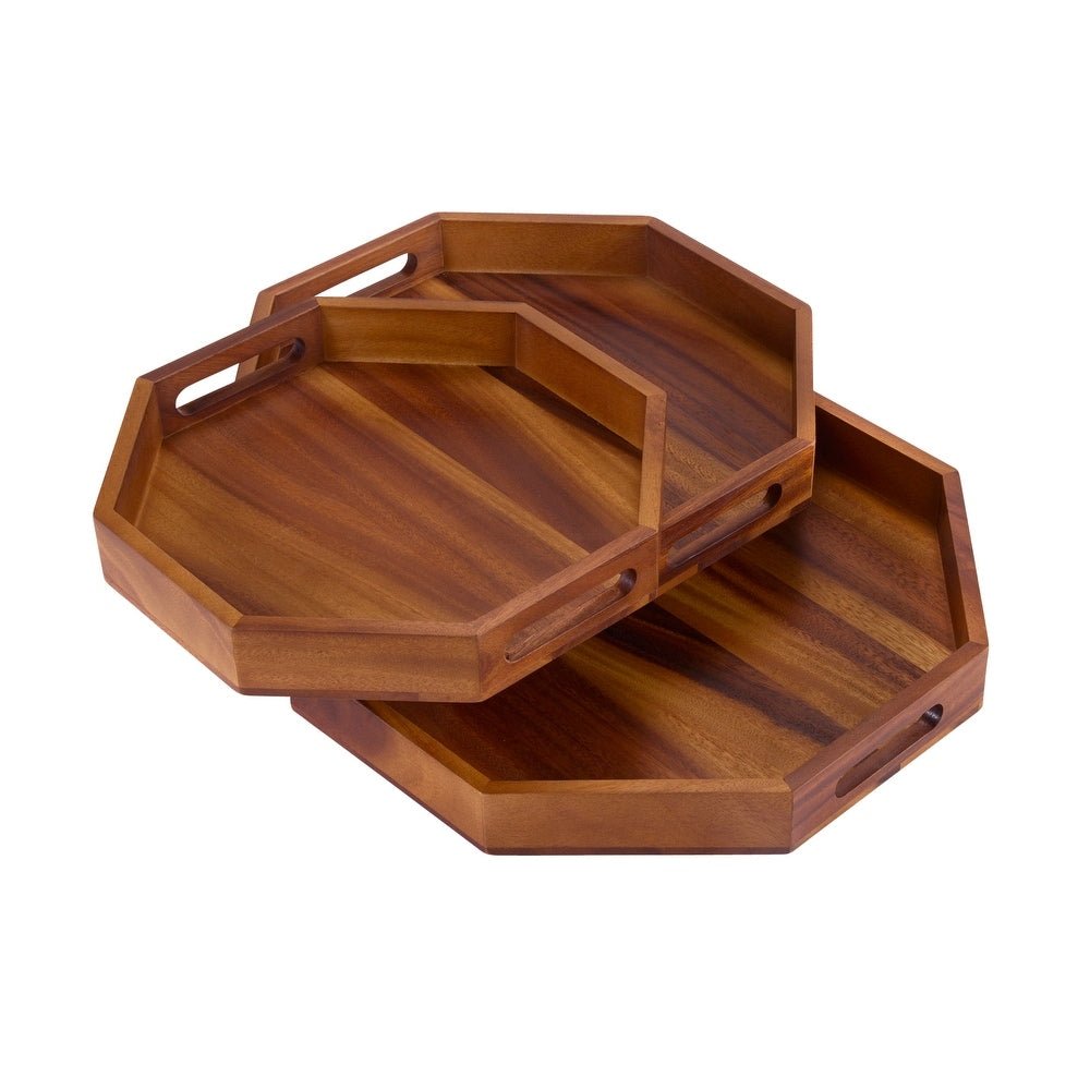 Set of 3 Octagon Serving Trays - From Where - 