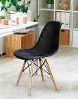 Set of 4 Modern Wood - Leg Seat Black - From Where - 