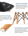 Set of 4 Modern Wood - Leg Seat Black - From Where - 