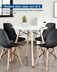Set of 4 Modern Wood - Leg Seat Black - From Where - 