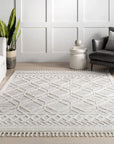 Shaggy Lattice Tassel Rug - From Where Finds - 