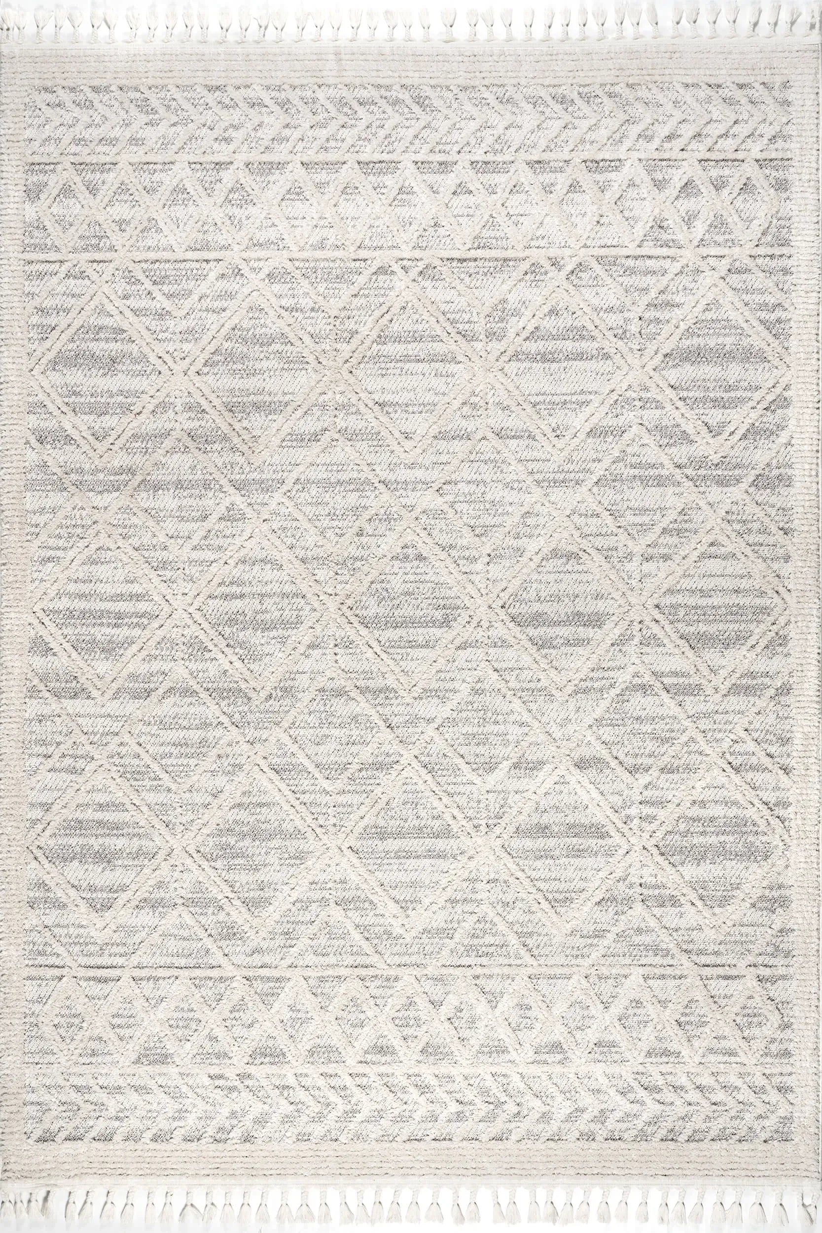 Shaggy Lattice Tassel Rug - From Where Finds - 