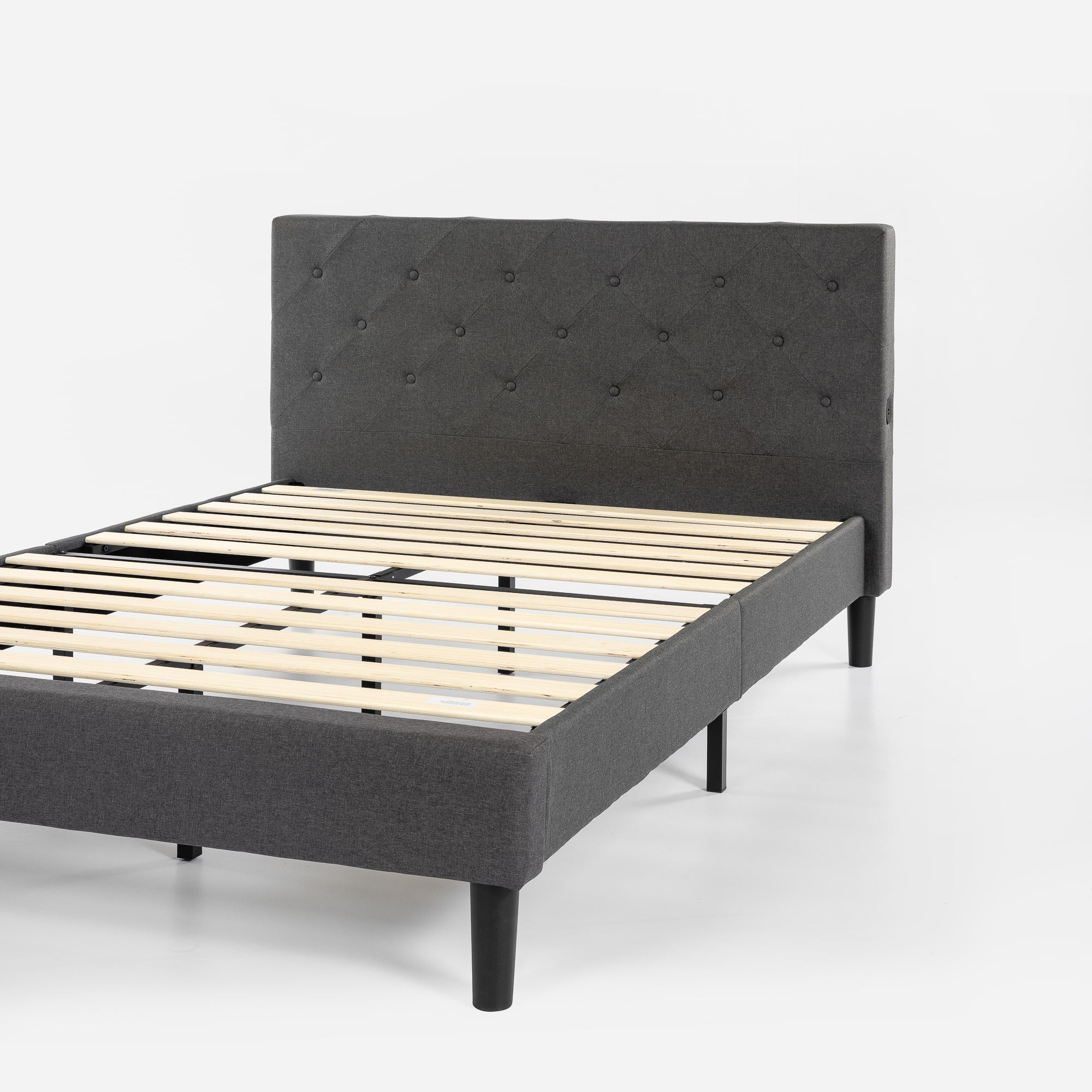 Shalini Upholstered Platform Bed Frame with USB Ports - From Where Finds - 