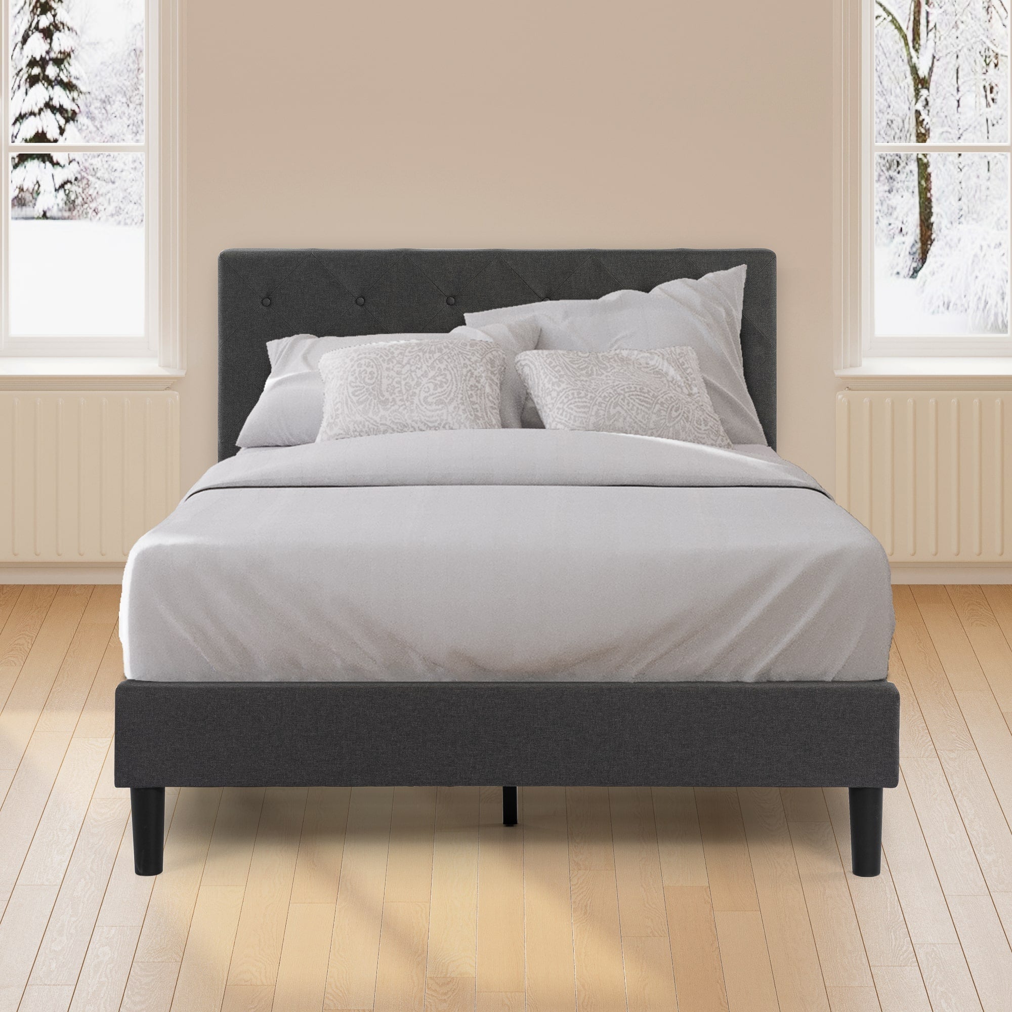 Shalini Upholstered Platform Bed Frame with USB Ports - From Where Finds - 