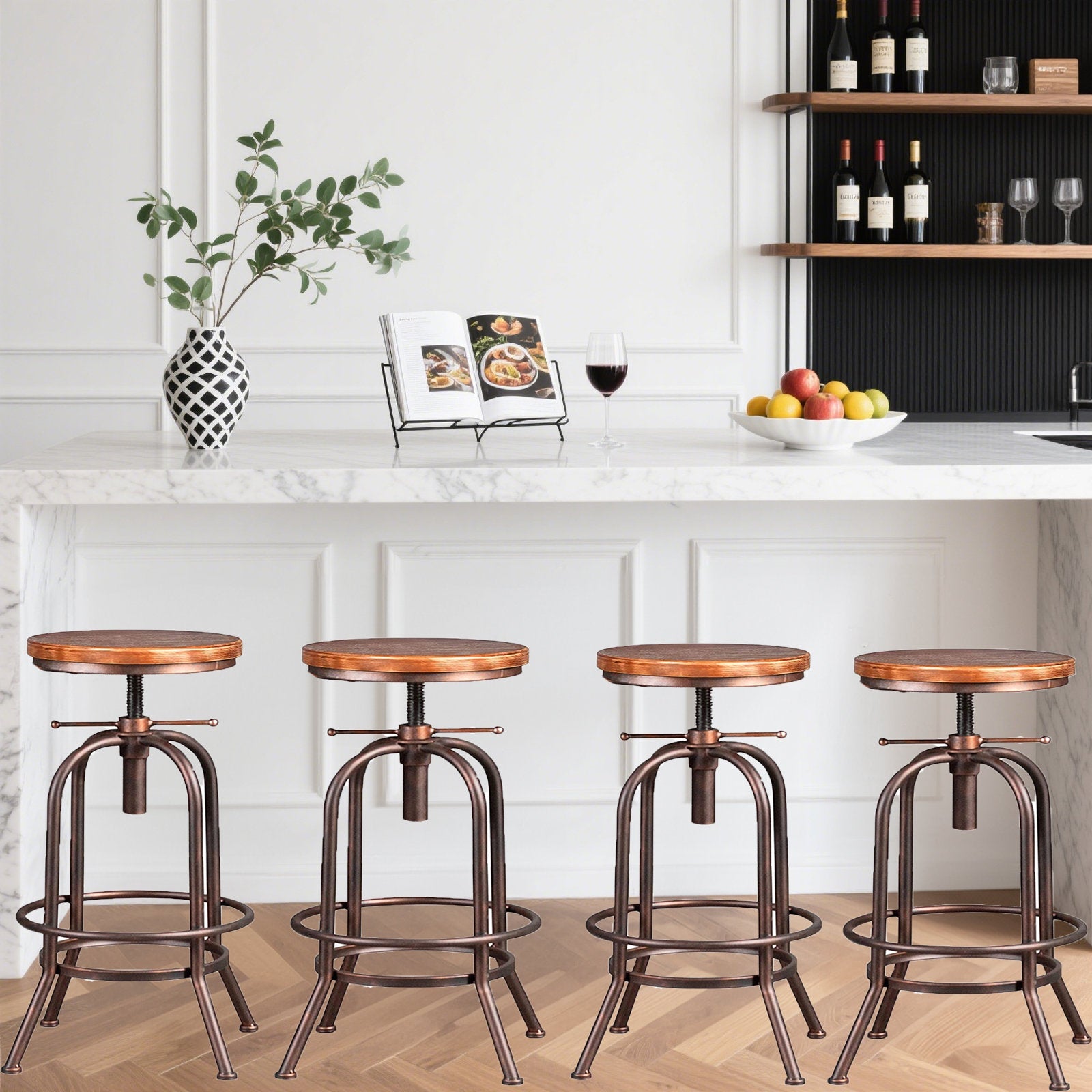 Shaylee Swivel Stool (Set of 4) - From Where - 