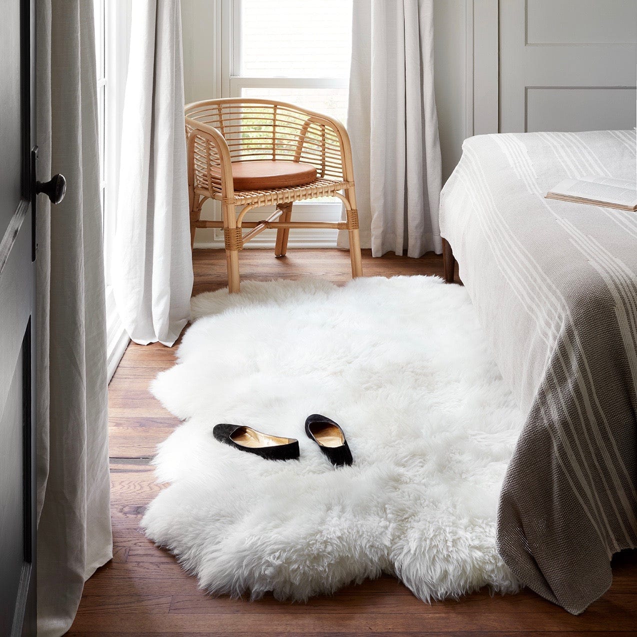Sheepskin Accent Rug - White - From Where - 