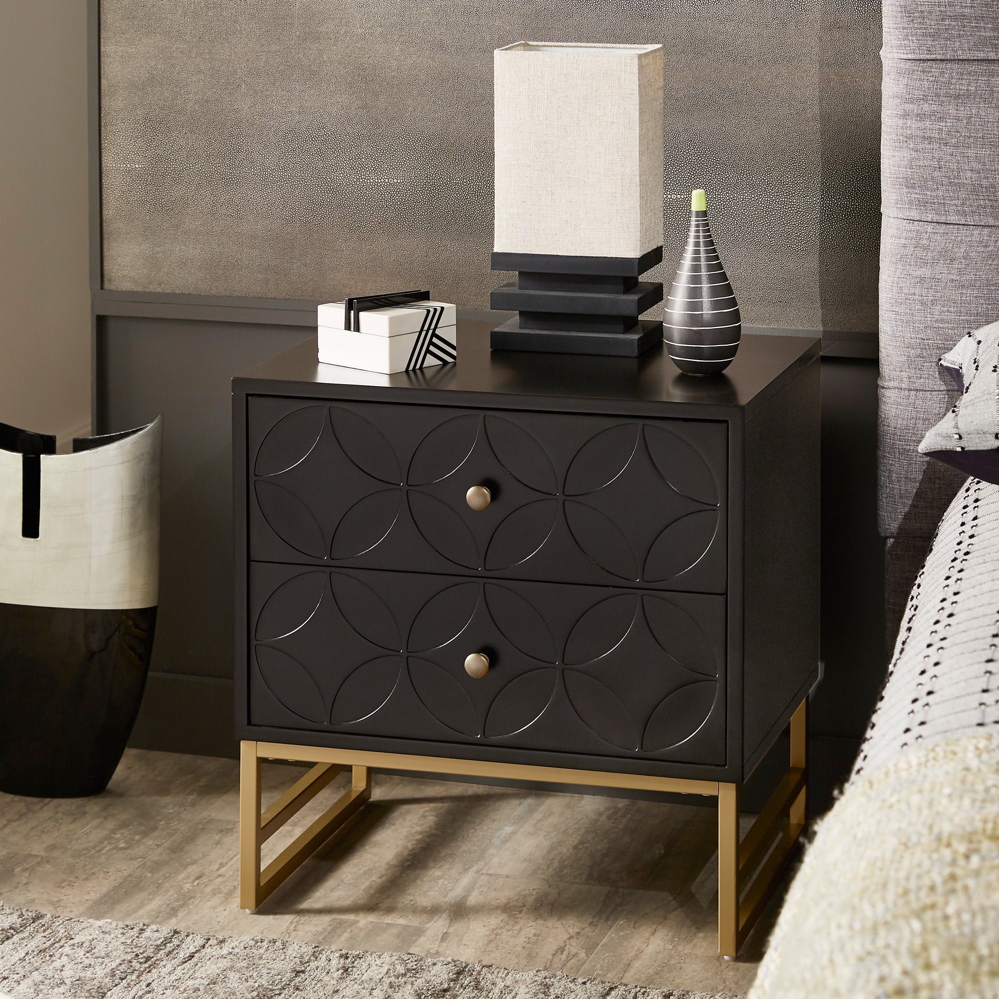 Shiloh Arched Gold Metal End Table - From Where - 