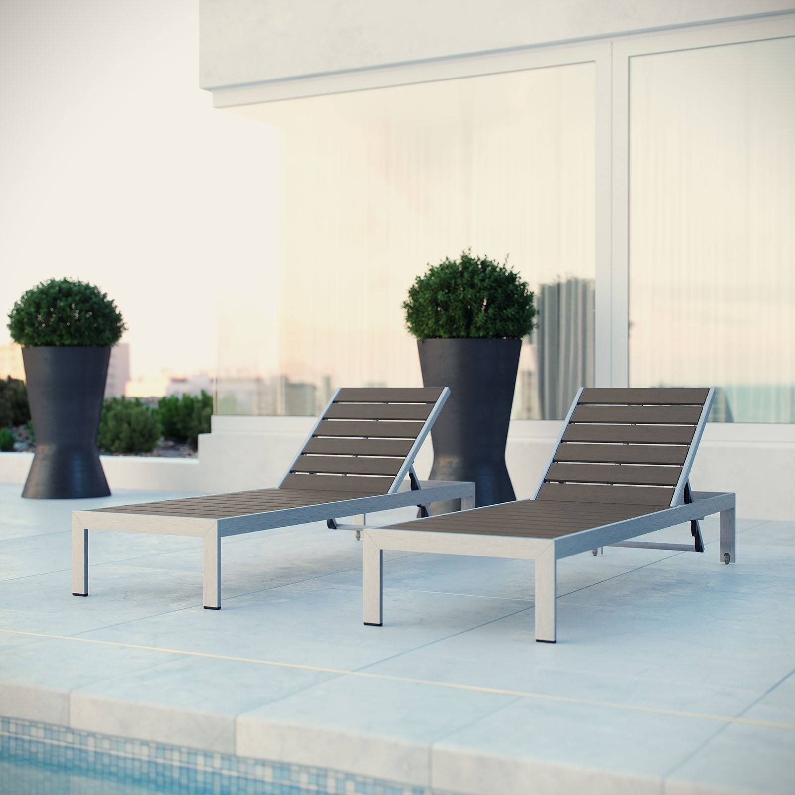 Shore Aluminum Chaise Lounge (Set of 2) - From Where - 
