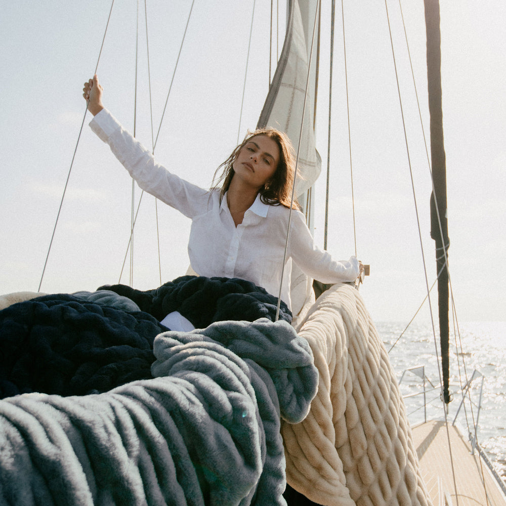 Shoreline Two - Tone Blanket - From Where Finds -