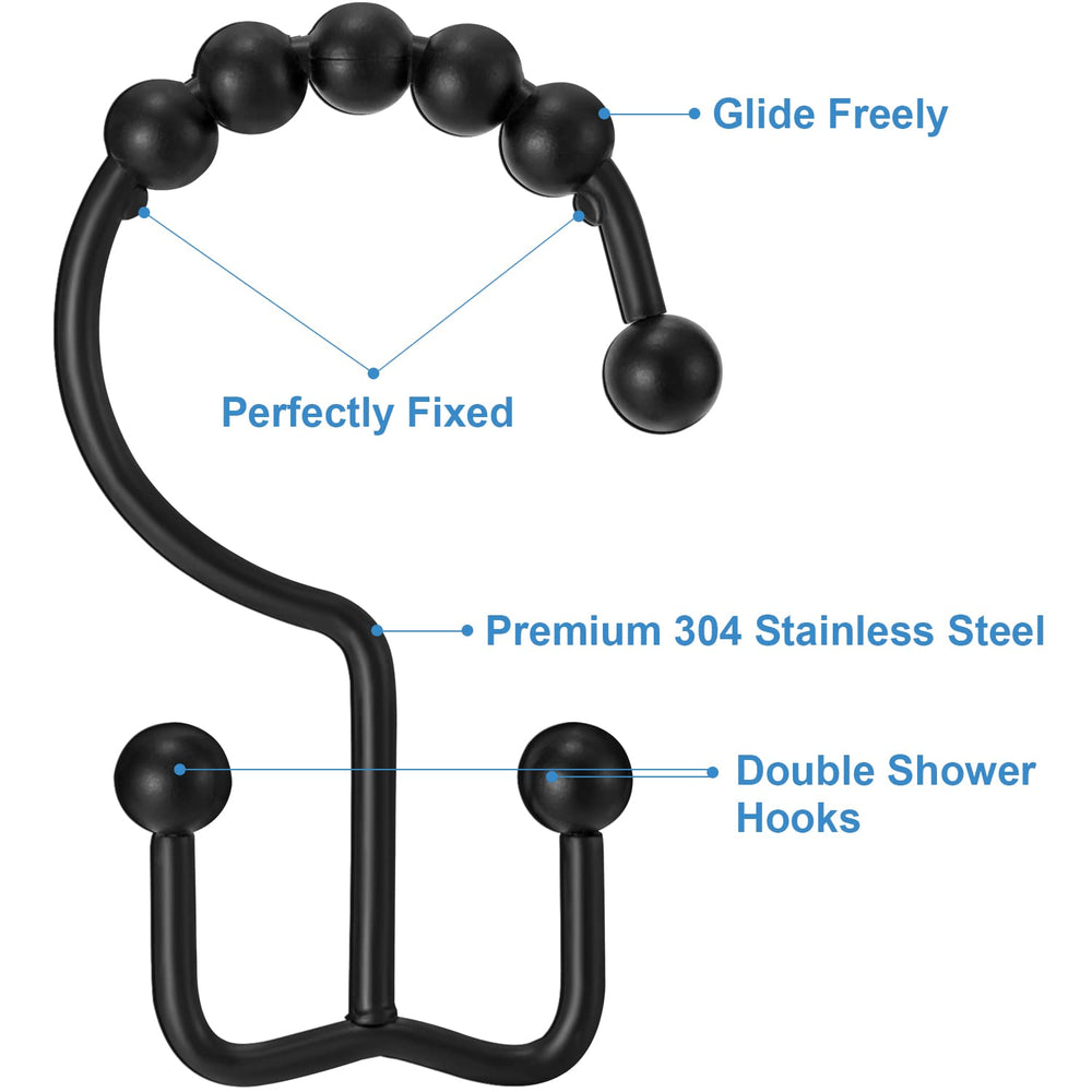 Shower Curtain Hooks Rings Set of 12 - From Where - 