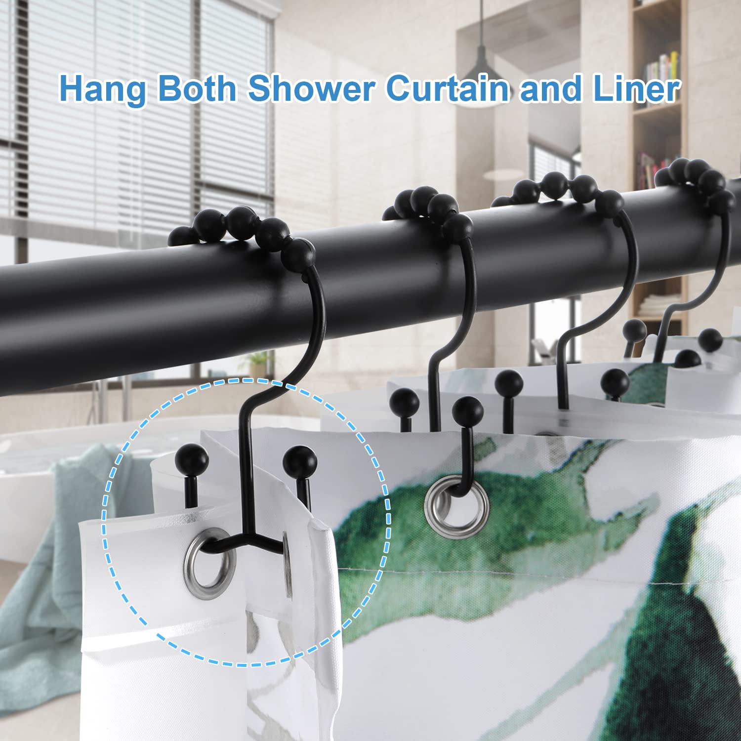 Shower Curtain Hooks Rings Set of 12 - From Where - 