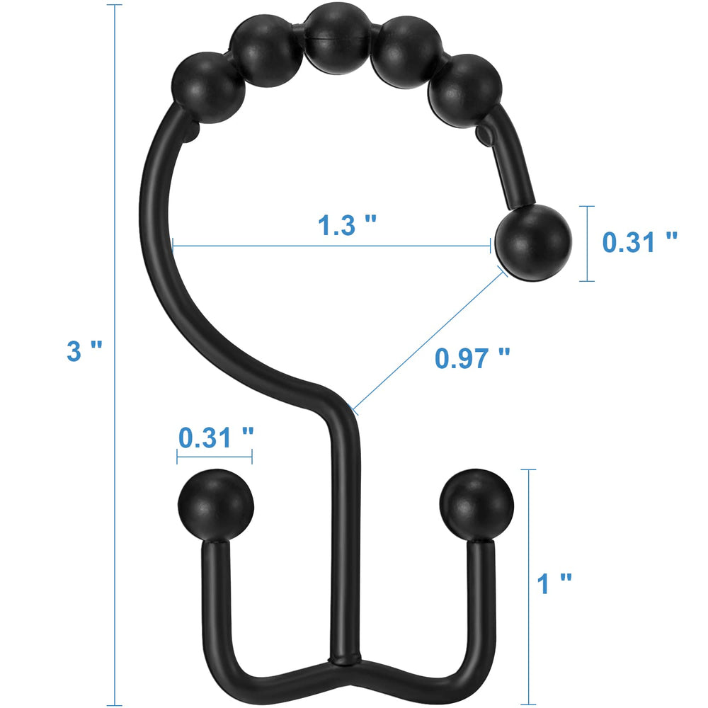 Shower Curtain Hooks Rings Set of 12 - From Where - 