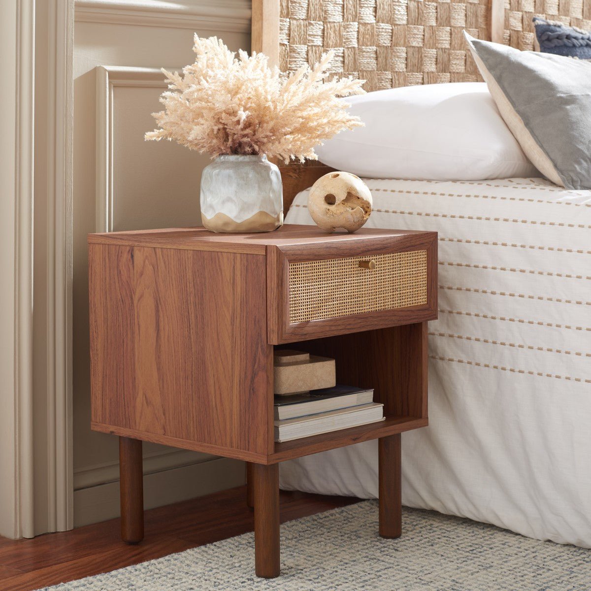 Silvanna Rattan Nightstand - From Where Finds - 