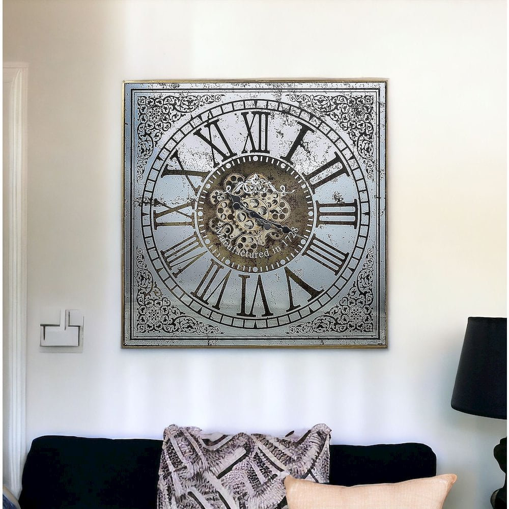Silver & Gold Antique Style Wall Clock - From Where - 