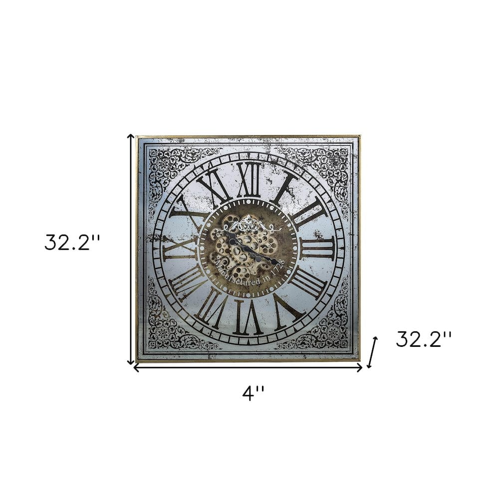 Silver & Gold Antique Style Wall Clock - From Where - 