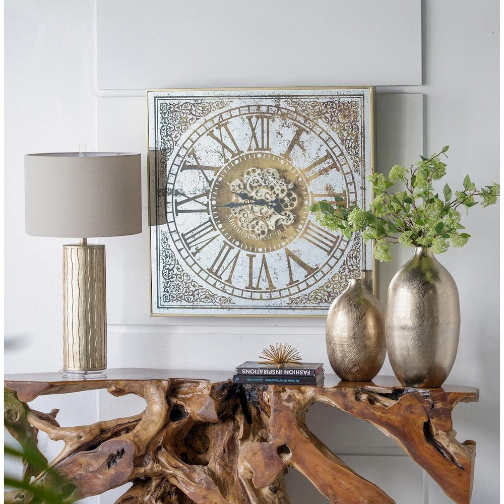 Silver & Gold Antique Style Wall Clock - From Where - 