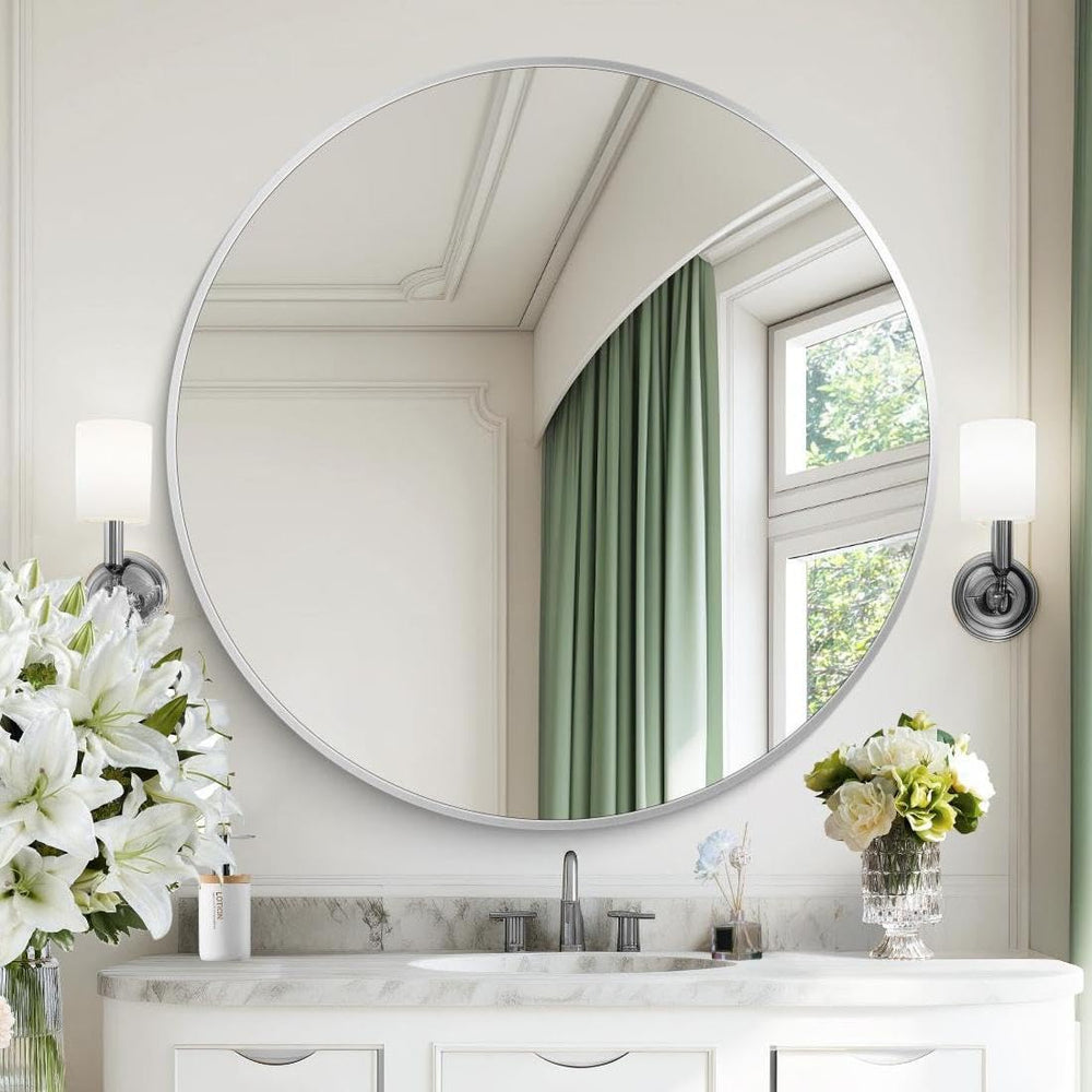 Silver Round Mirror - From Where - 