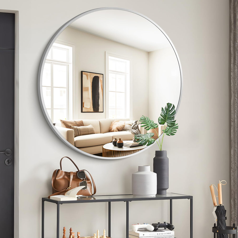 Silver Round Mirror - From Where - 