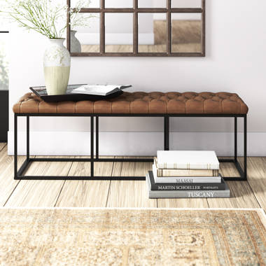 Skylar Genuine Leather Upholstered Bench - From Where - 