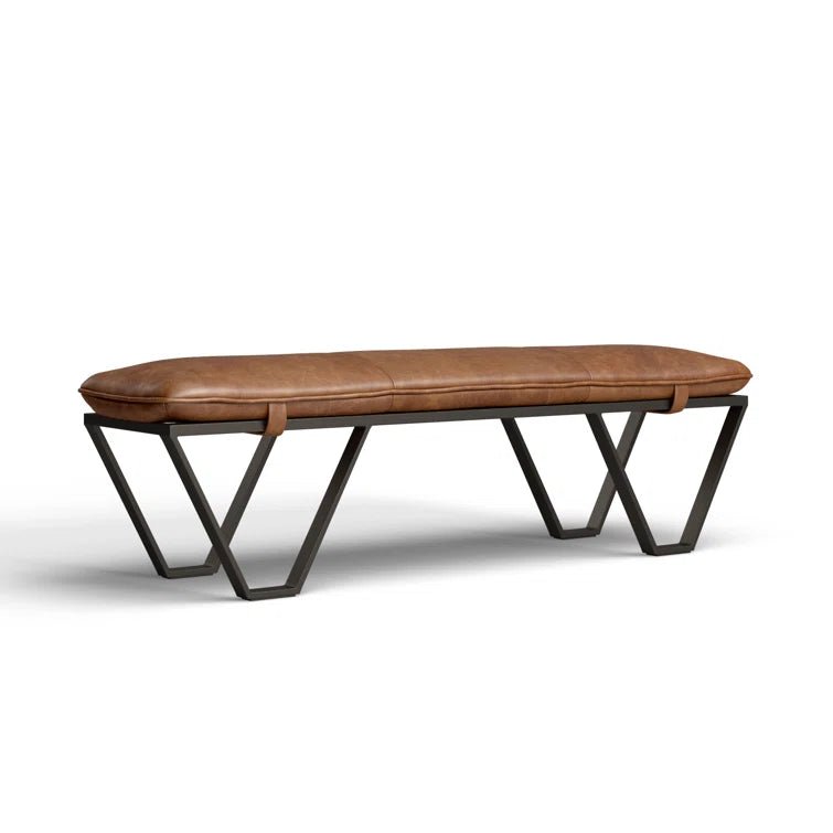Skylar Genuine Leather Upholstered Bench - From Where - 