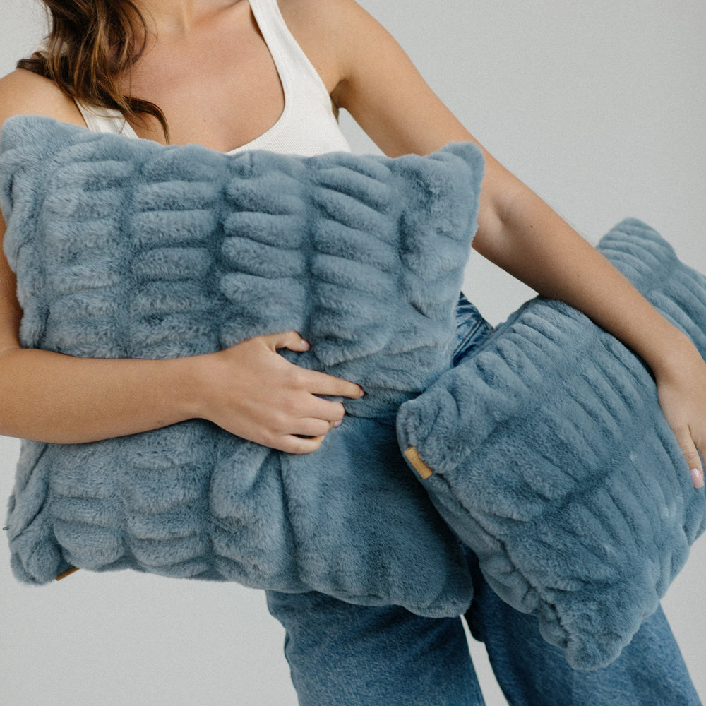 Slate Blue Pillow - From Where Finds -