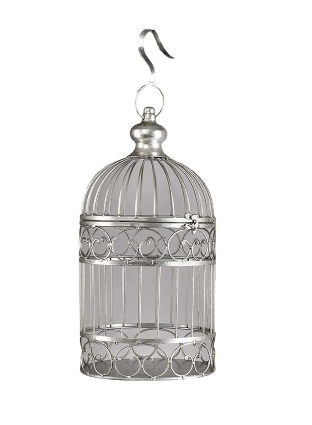 Small Decorative Silver Metal Birdcage - From Where - 