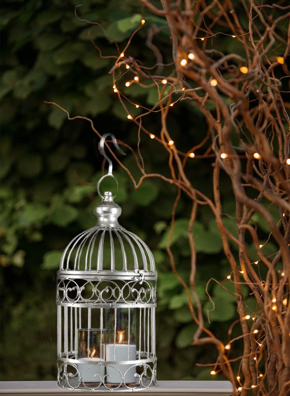 Small Decorative Silver Metal Birdcage - From Where - 