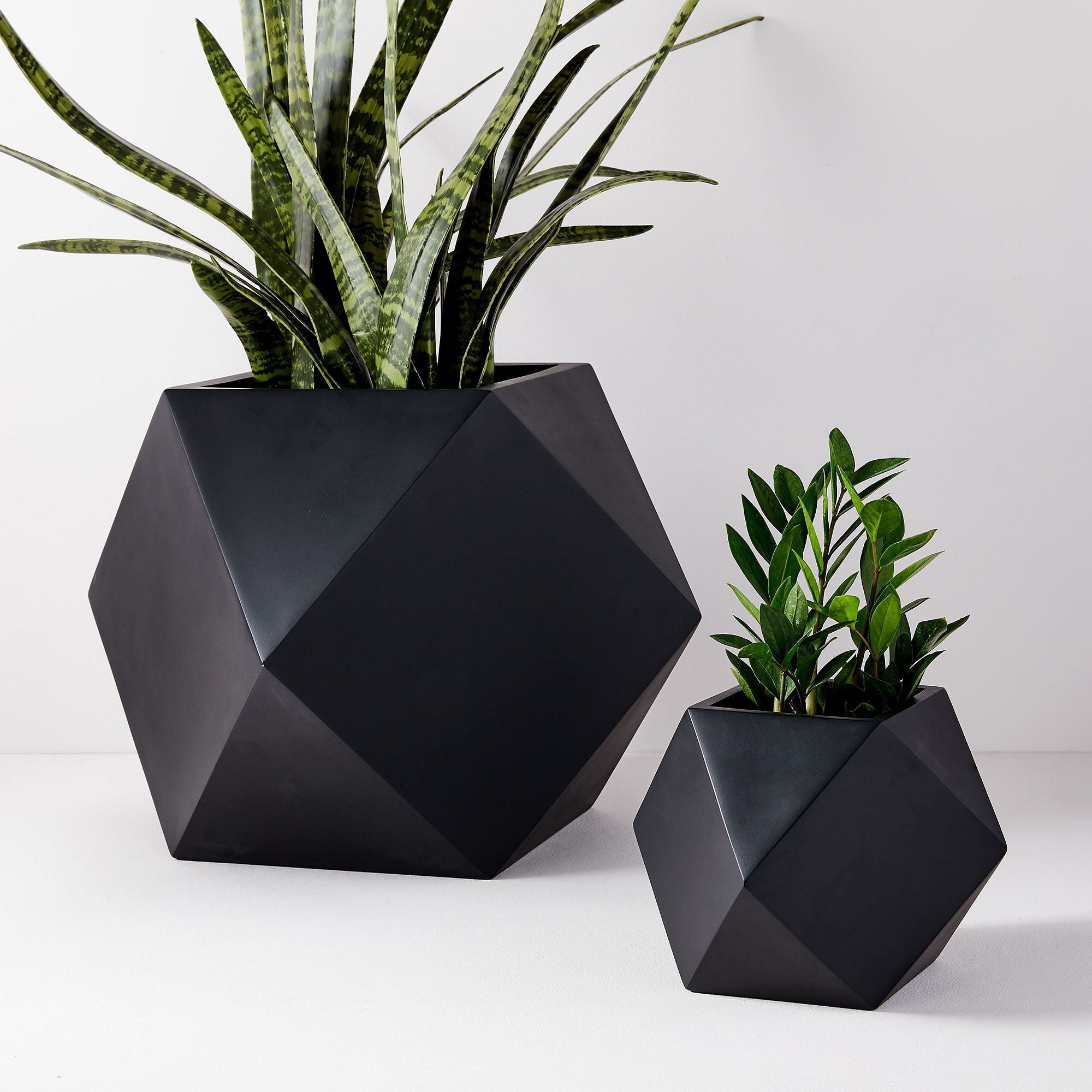 Small Faceted Fiberstone Planters - From Where - 