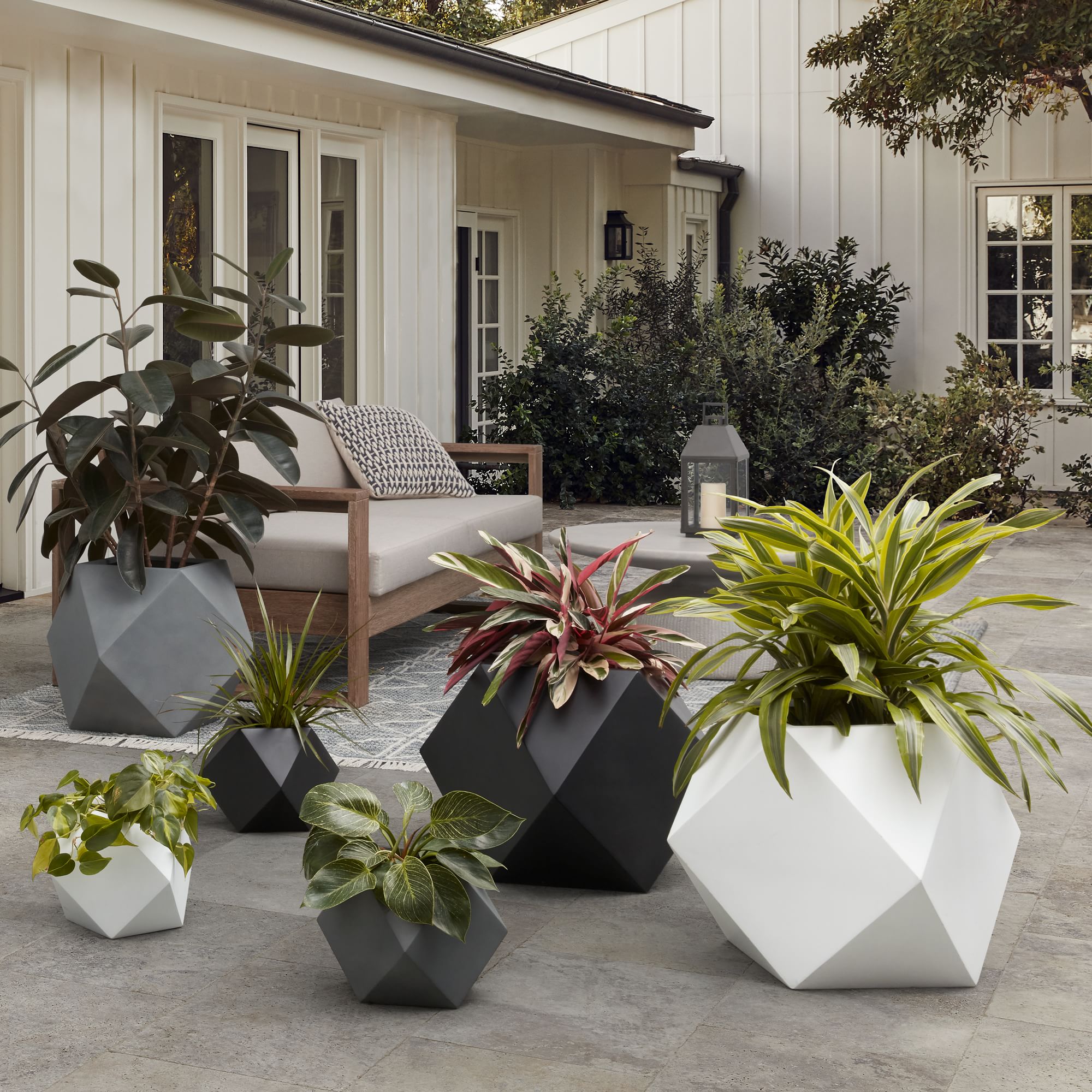 Small Faceted Fiberstone Planters - From Where - 