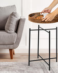 Small Wicker Round End Table - From Where - 