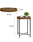 Small Wicker Round End Table - From Where - 