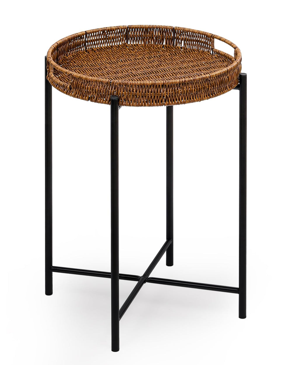 Small Wicker Round End Table - From Where - 