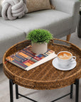 Small Wicker Round End Table - From Where - 