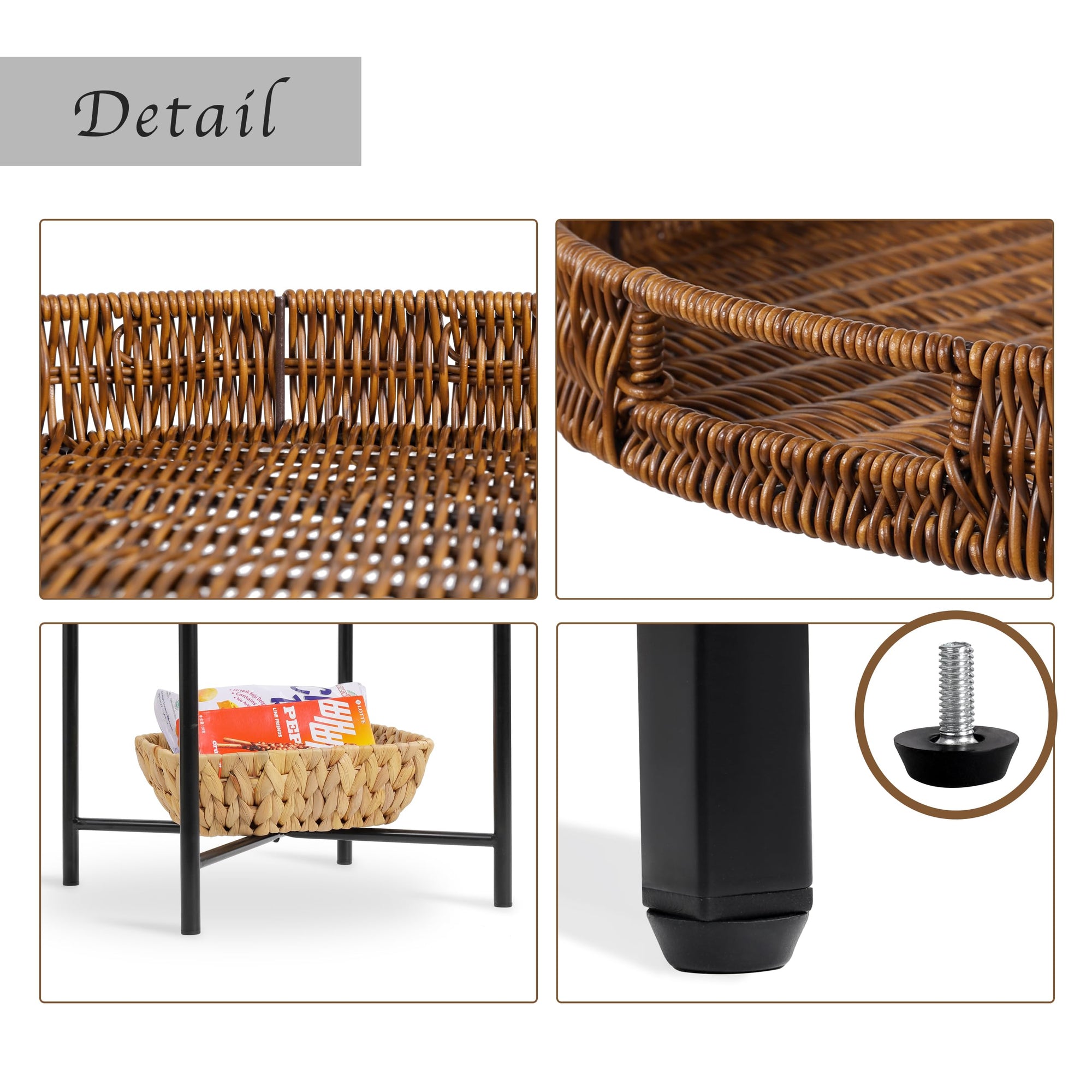 Small Wicker Round End Table - From Where - 