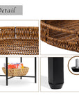 Small Wicker Round End Table - From Where - 