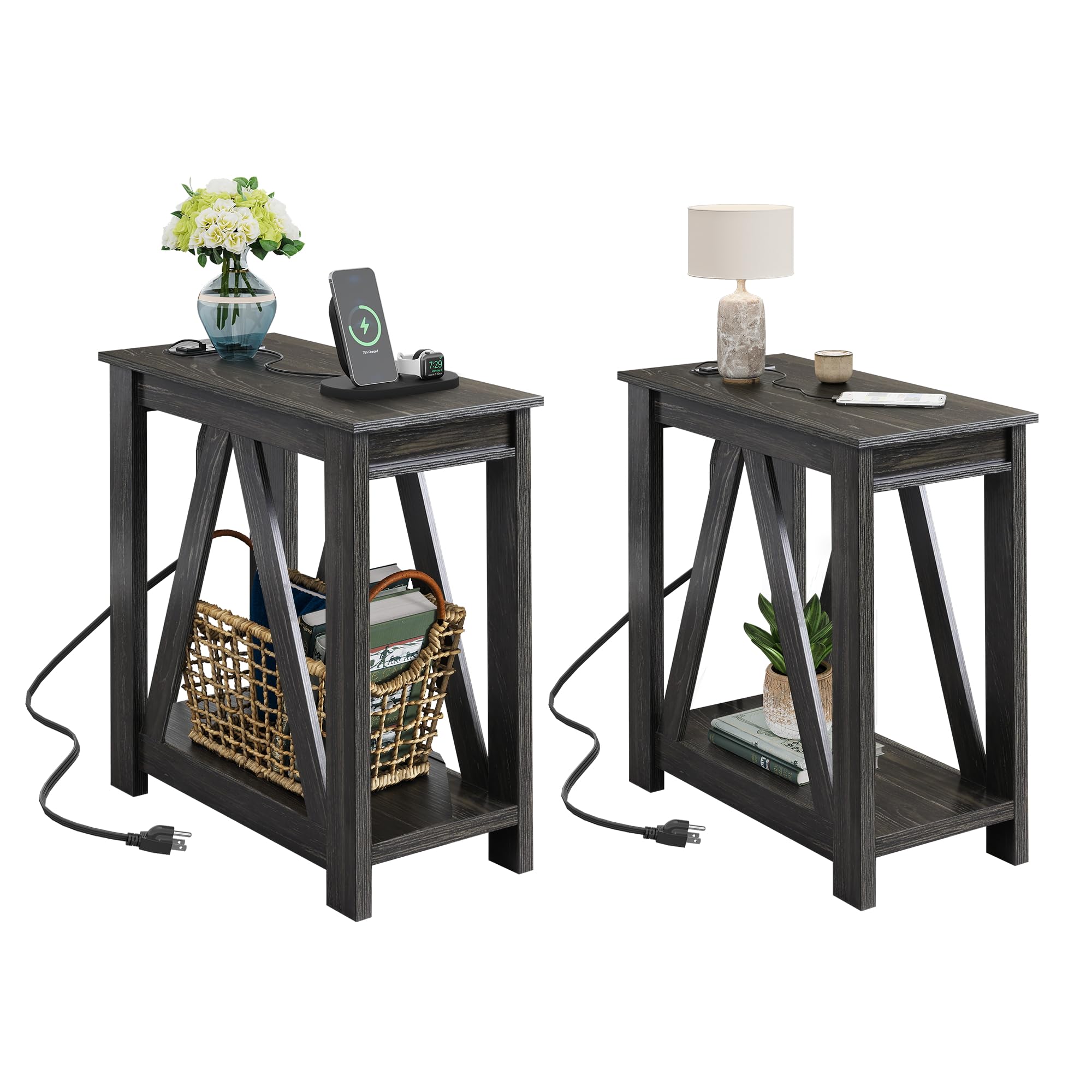 Sofa Side Tables with Open Storage Shelf - From Where - 