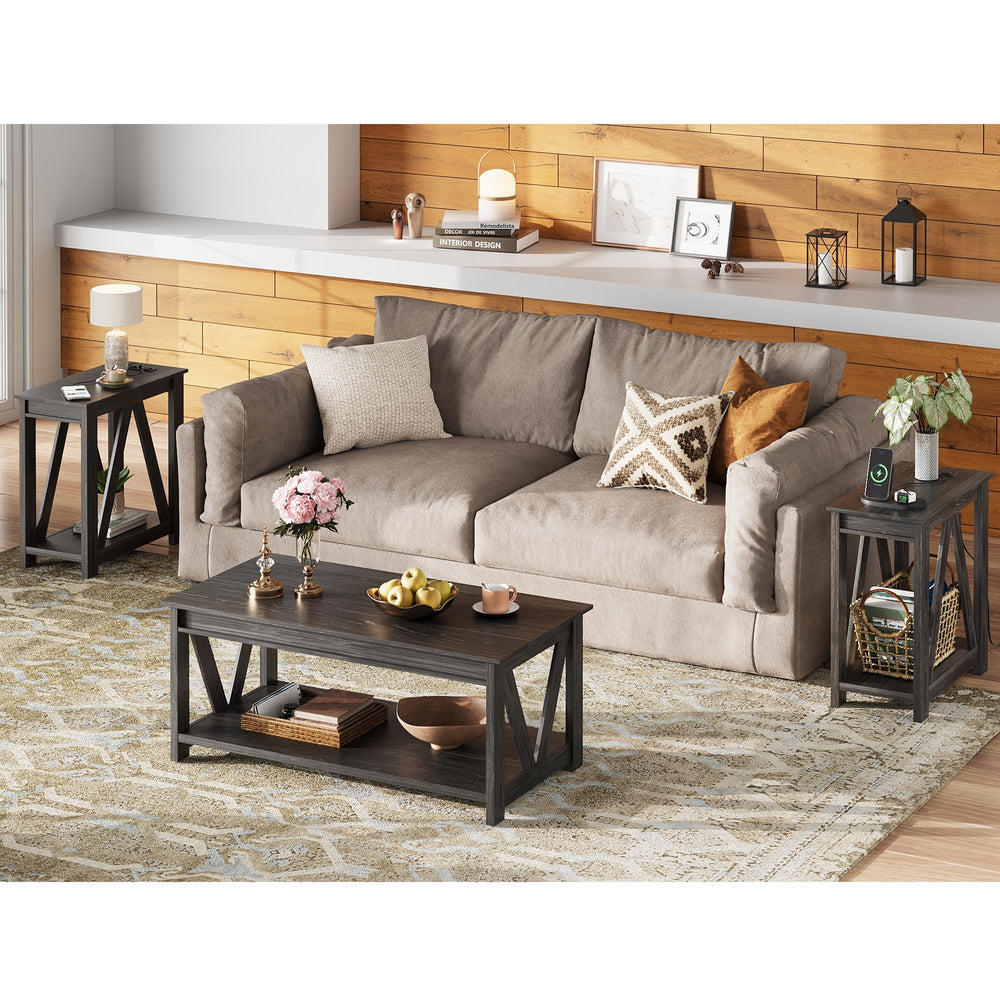 Sofa Side Tables with Open Storage Shelf - From Where - 