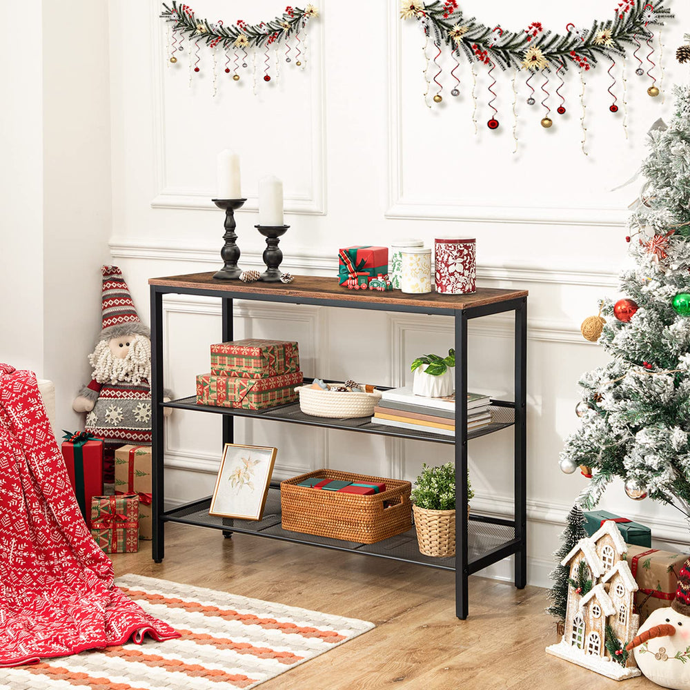 Sofa Table with Adjustable Mesh Shelves - From Where - 