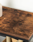 Sofa Table with Adjustable Mesh Shelves - From Where - 