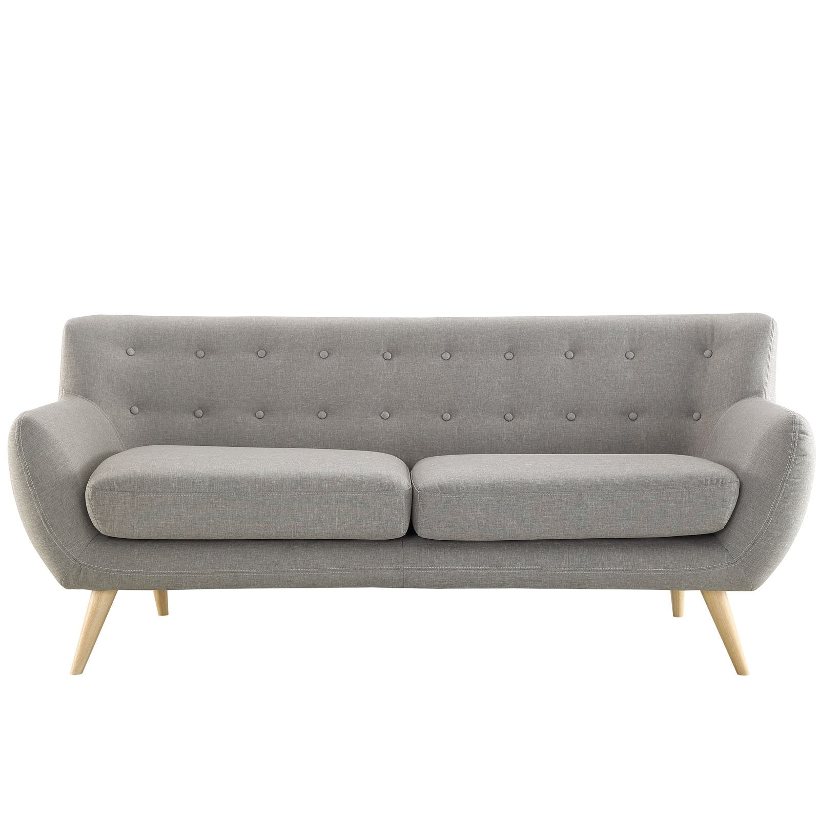 Sofa With Upholstered Fabric In Light Gray - From Where - 