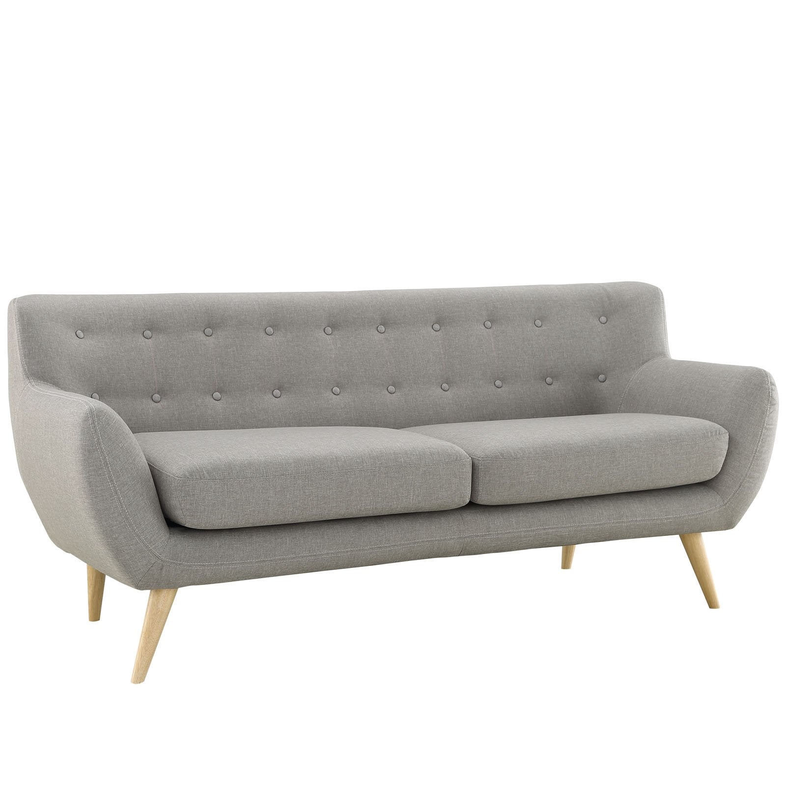 Sofa With Upholstered Fabric In Light Gray - From Where - 