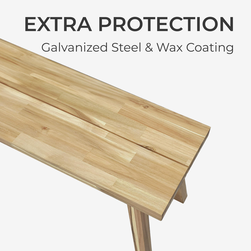 Solid Acacia Wooden Bench - From Where - 
